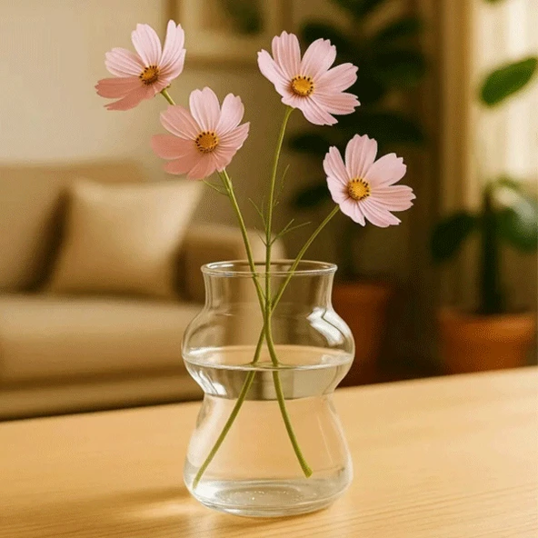 Minimal Vazo Modern Kum Saati Model Borosilikat Cam, 450 ml Sandglass Model ürün görseli 1