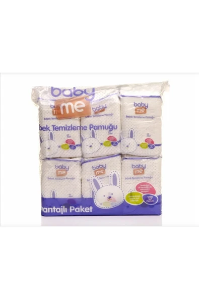Baby&Me Bebek Alt Ve Vücut Cilt Temizleme Pamuğu 6'lı Paket ürün görseli 1