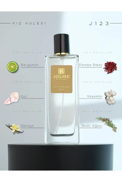 J123- Beyaz Çiçekler Meyveli Pudralı Gül Kokulu Kalıcı Kadın Parfüm 50 ml Edp ürün görseli 1