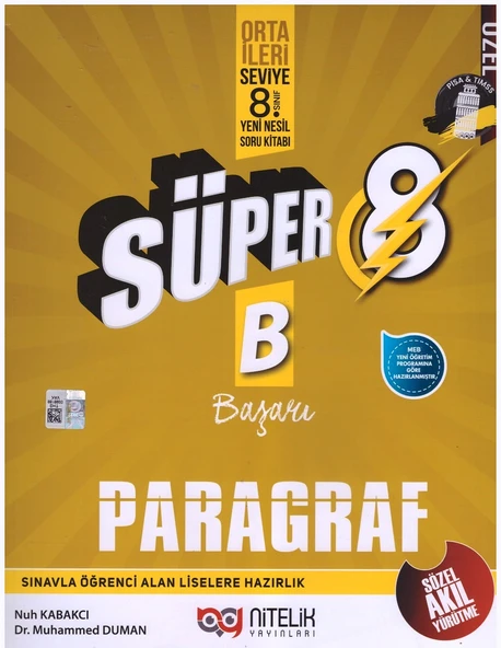 NİTELİK 8.SINIF YENİ NESİL SÜPER PARAGRAF SORU KİTABI ürün görseli 1