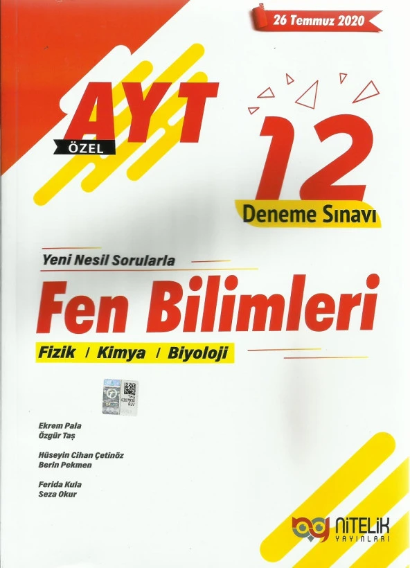 NİTELİK AYT (ÖZEL) FEN BİLİMLERİ 12 DENEME SINAVI ürün görseli 1