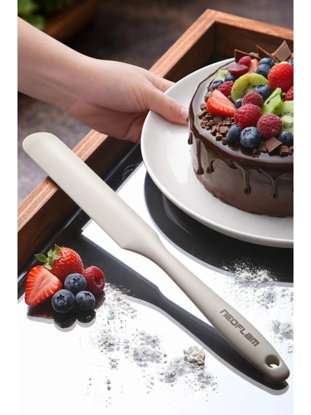Neoflam Silikon Ince Pasta Spatulası Bej ürün görseli 1