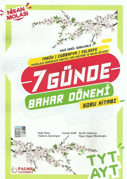PALME TYT&AYT (TCF) 7 GÜNDE BAHAR DÖNEMİ SORU KİTABI ürün görseli 1