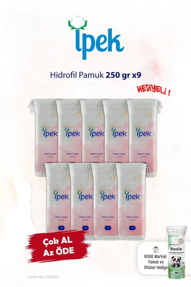 İpek 9'lu Hidrofil Pamuk 250 gr. ve Rosie ürün görseli 1