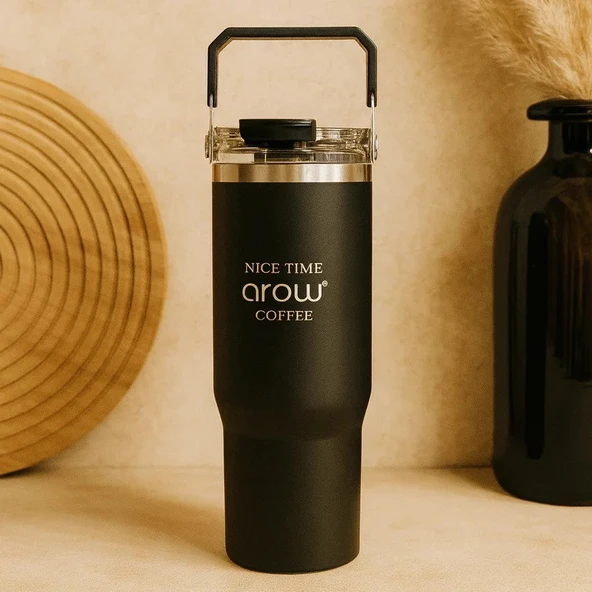 Arow Termos Kupa Matara 750ML Siyah ürün görseli 1