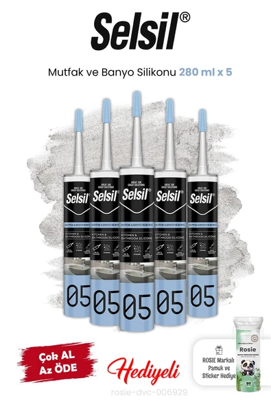 5 adet Mutfak ve Banyo Silikonu 280 ml ve Rosie ürün görseli 1