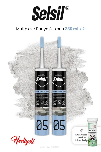2 x 280 ml Mutfak ve Banyo Silikonu ve Rosie ürün görseli 1