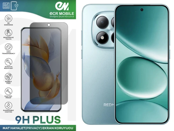 Redmi Note 15 Pro 5G ile Uyumlu Mat Hayalet (Privacy) 9H Kırılmaz Nano Ekran Koruyucu ürün görseli 1