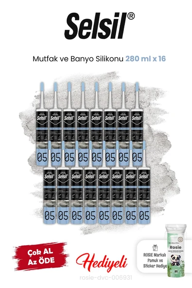 16 x 280 ml Mutfak ve Banyo Silikonu ve Rosie ürün görseli 1