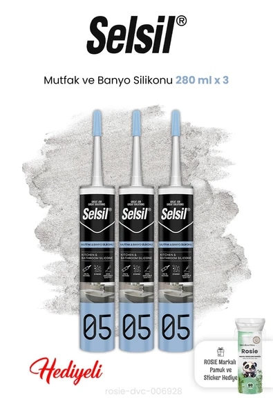 Mutfak ve Banyo Silikonu 3 x 280 ml ve Rosie ürün görseli 1