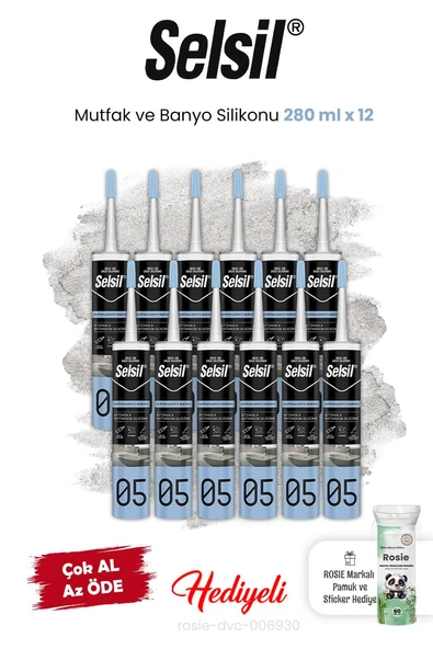 Mutfak ve Banyo Silikonu 12 x 280 ml ve Rosie ürün görseli 1