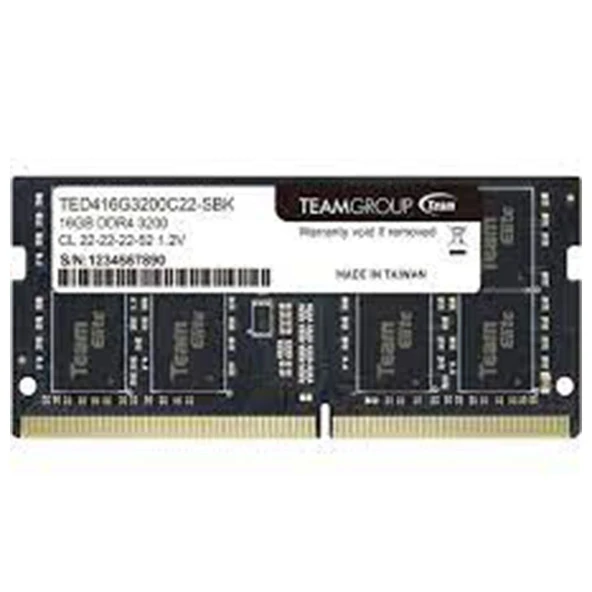 Team Elite 16GB (1x16GB) 3200MHz CL22 DDR4 TED416G3200C22 Notebook Ram (2EL) ürün görseli 1