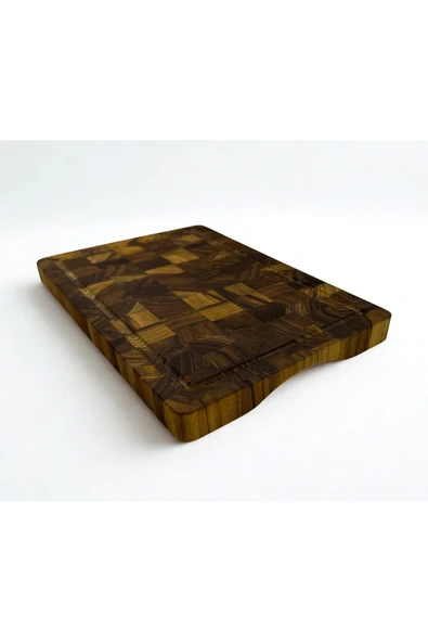 Tik Chef Kesme Tahtası Medium Boy ENDGRAIN 30x20x3 cm Masif Ahşap Doğrama tahtası Sunum Tahtası ürün görseli 1
