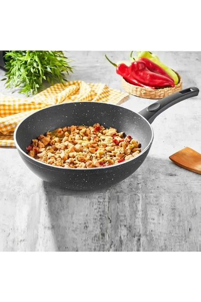 Eda granit wok tava 28 cm yanmaz yapışmaz tava ürün görseli 1