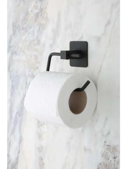 Kare Yapışkanlı Siyah Açık Tuvalet Kağıtlığı Wc Kağıtlık Tutucu ürün görseli 1