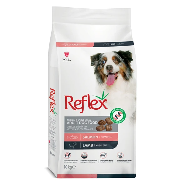 Reflex Somonlu ve Kuzu Etli Yetişkin Köpek Maması 10 Kg ürün görseli 1