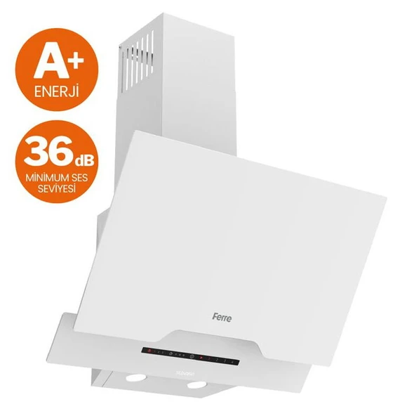 Ferre D064 Beyaz Ultra Sessiz Silent Art 60 cm Dokunmatik Davlumbaz 36Db ürün görseli 1