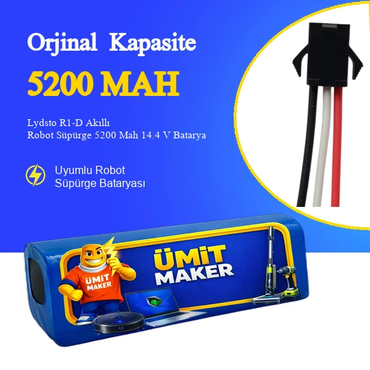 Lydsto R1-D Akıllı Robot Süpürge 5200 Mah 14.4 V Batarya – Orjinal Uyumlu Uzun Ömürlü, Yüksek Performans Pil ürün görseli 1