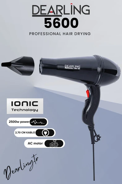 Dearling 2500w Profesyonel Kuaför Tipi Fön Makinesi | Ac Motor | 2 Isı/hız Ayarı | 2 Yıl Garantili ürün görseli 1