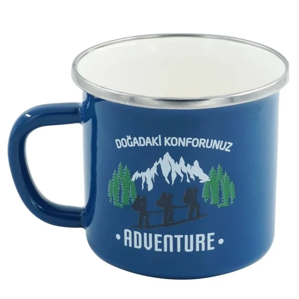 Orcamp Retro Emaye Kupa Mavi Adventure 330 cc ürün görseli 1