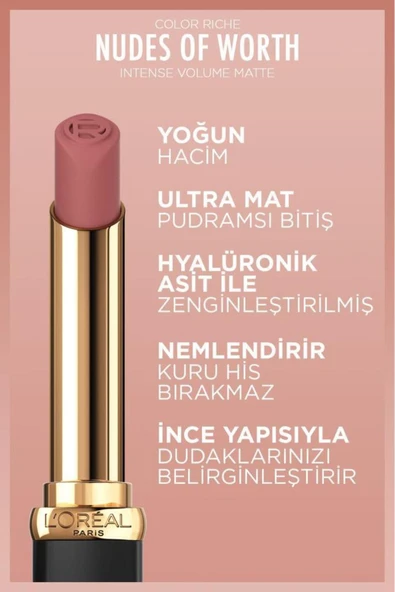 L'Oreal Paris Color Riche İntense Volume Matte Ruj - Nude Unapologetic 550 ürün görseli 1