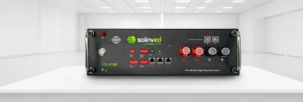 Solinved 51.2 Volt 100 Ah  5,1 KWh Kapadokya Lityum Akü ürün görseli 1