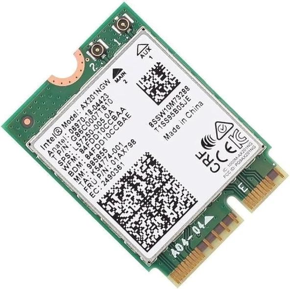Intel AX201NGW M.2 Wi‑Fi 6 Kartı + Bluetooth 5.1 | 2400 Mbps Dual Band ürün görseli 1