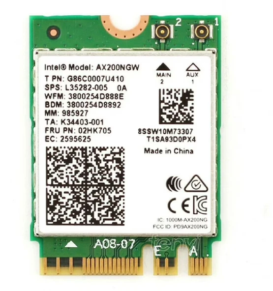 Intel AX200NGW M.2 Wi‑Fi 6 Kartı + Bluetooth 5.0 | 2400 Mbps Dual Band ürün görseli 1
