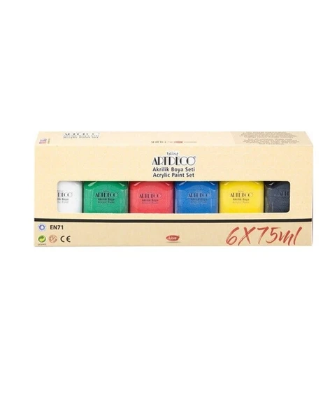Artdeco Akrilik Boya Temel renkler 6 Lı Set 6x75ml ürün görseli 1