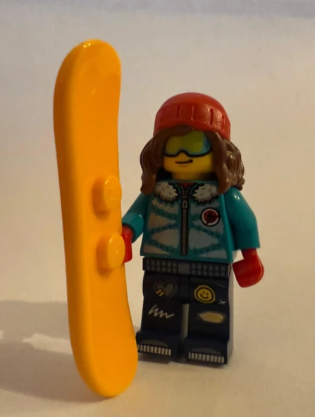 Orjinal Lego Minifigür Winter Snowboard Girl with Snowboard ürün görseli 1