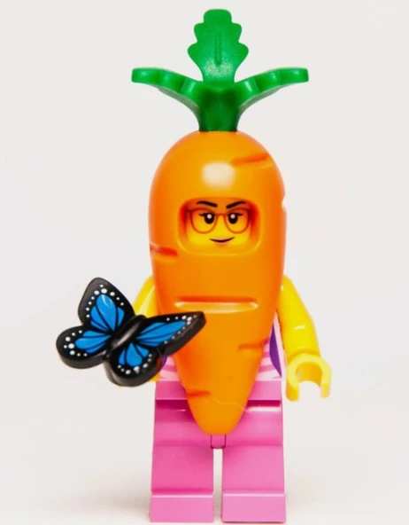 Orjinal Lego Minifigür Carrot Suit Costume Lady with Butterfly ürün görseli 1
