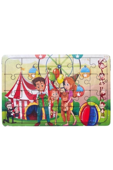 Premium Eğitici Eğlenceli Öğretici Dayanıklı Geliştiren Oyun Deneyimi Ahşap Puzzle Lunapark 24 Parça ürün görseli 1