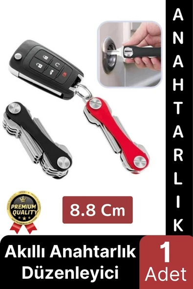 Kompakt Ses Çıkarmaz Vidalı Karışıklık Önleyen Hafif Alüminyum Akıllı Anahtarlık Düzenleyici 8.8 cm ürün görseli 1