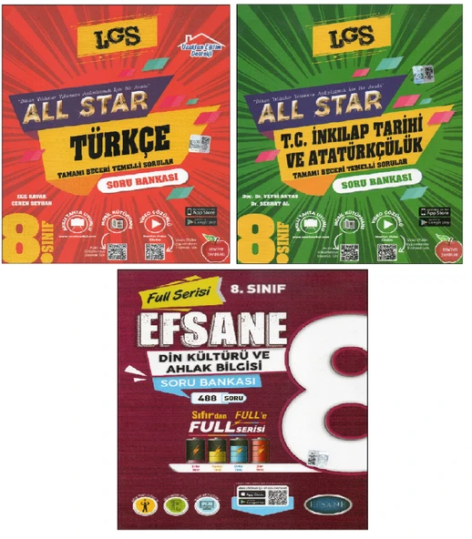 Newton 8.Sınıf All Star Türkçe+Sosyal Bilgiler Soru Bankaları+Hediye Efsane Din ürün görseli 1