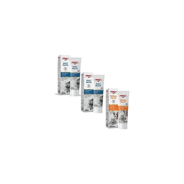 Bonacibo 3'lü Kedi Bakım Seti: 2 Adet Anti-Hairball Malt Macun + 1 Adet Derma Tüy Bakım Macunu (3X100G) ürün görseli 1
