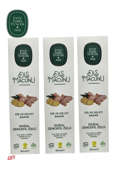 Eyüp Sabri Tuncer Diş Macunu Doğal Zencefil 90ml X 3 Adet ürün görseli 1
