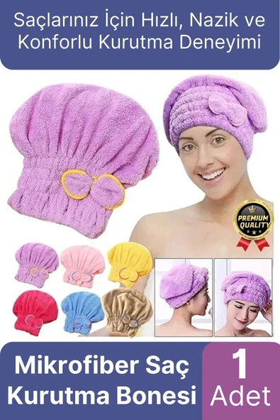 Premium Kalite Esnek Hızlı Emici Banyo Havuz Duş Mikrofiber Havlu Saç Kurutma Bonesi 30x25x16 ürün görseli 1