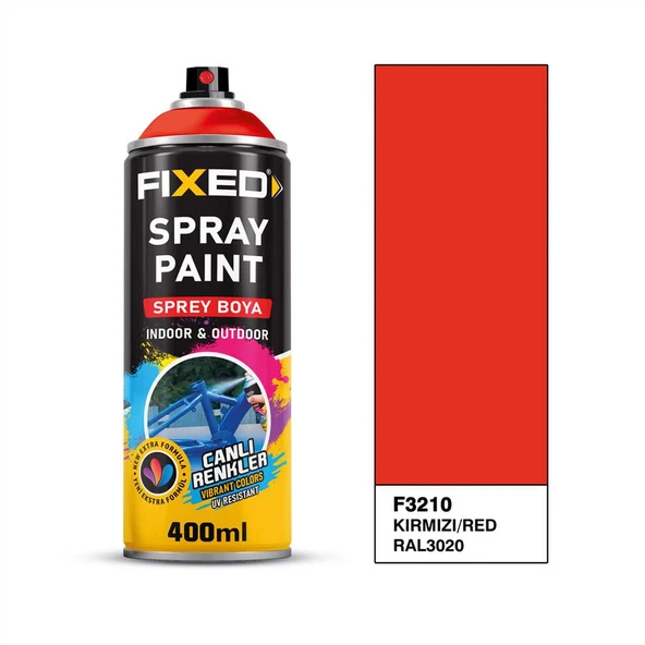 SGS Fıxed Ral 3020 Trafik Kırmızı Akrilik Sprey Boya 400 ml F3210 ürün görseli 1