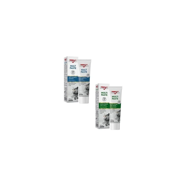 2'li Kedi Bakım Seti: Malt Paste Tüy Yumağı Macunu ve Multi Paste Multivitamin (2 x 100G) ürün görseli 1