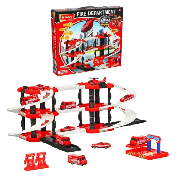 Hereos Toys Üç Katlı Çift Blok İtfaiye ERN-2027 ürün görseli 1