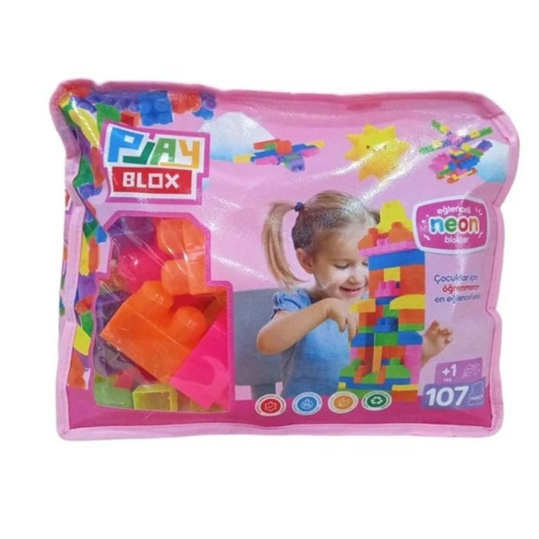 Play Blox Block Neon 107 Pcs Bag Girls&Boys 2960-Pembe Çantalı ürün görseli 1
