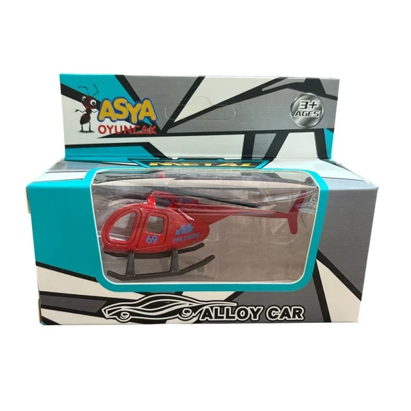 Asya Oyuncak Tekli Metal Helikopter 1688-7F-Kırmızı ürün görseli 1