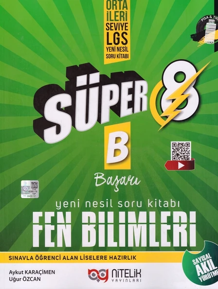 NİTELİK 8.SINIF YENİ NESİL SÜPER FEN BİLİMLERİ SORU BANKASI-B ürün görseli 1