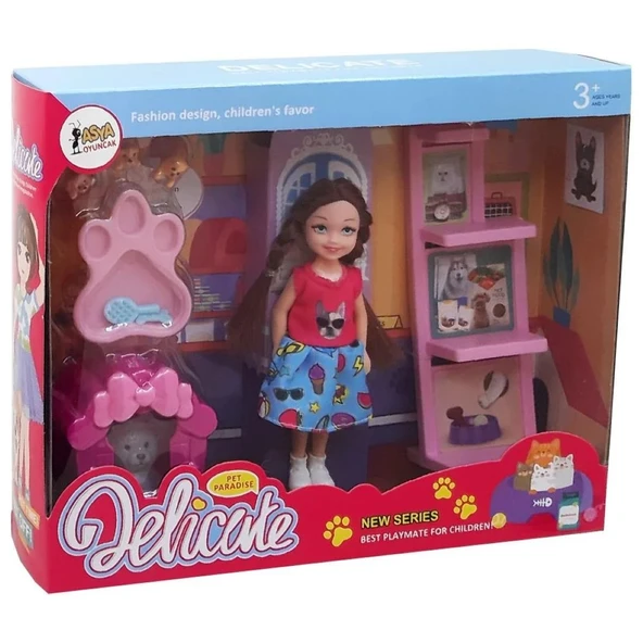 Asya Oyuncak Pet Paradise Köpekli Bebek Seti C5814-A8-14 ürün görseli 1