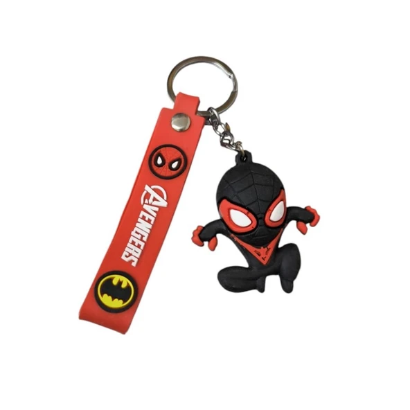 Renkli Silikon Anahtarlıklar-Siyah Spiderman ürün görseli 1