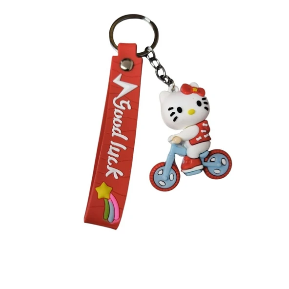 Renkli Silikon Anahtarlıklar-Beyaz Hello Kitty ürün görseli 1
