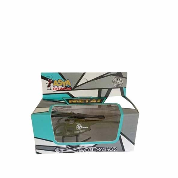 Asya Oyuncak Tekli Metal Helikopter 1688-7F-Yeşil ürün görseli 1