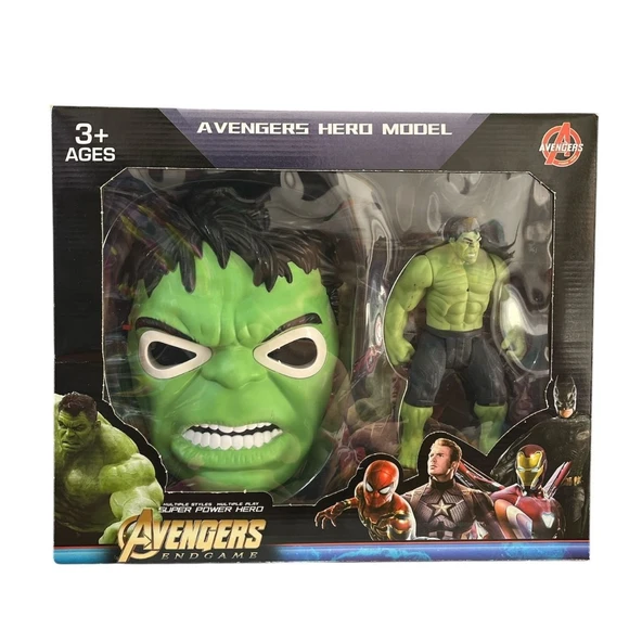Kids Oyuncak Hulk Işıklı Maske Ve Figür Seti 2156-Hm-Yeşil ürün görseli 1
