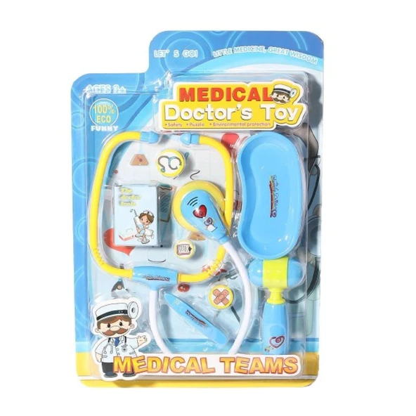 Birlik Oyuncak Kartelada Işıklı Sesli Doktor Seti Mavi 66001C-23 ürün görseli 1