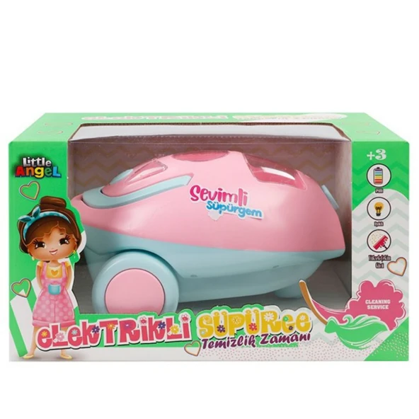 Oydaş Oyuncak Pilli Büyük Elektrik Süpürgesi Oyd-02602-Pembe ürün görseli 1